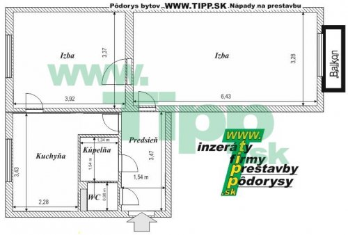 podorys-bytu-2i-balkon-tehla.JPG